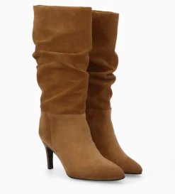 Botte à talon - Céleste 65 - Cuir velours - Brun