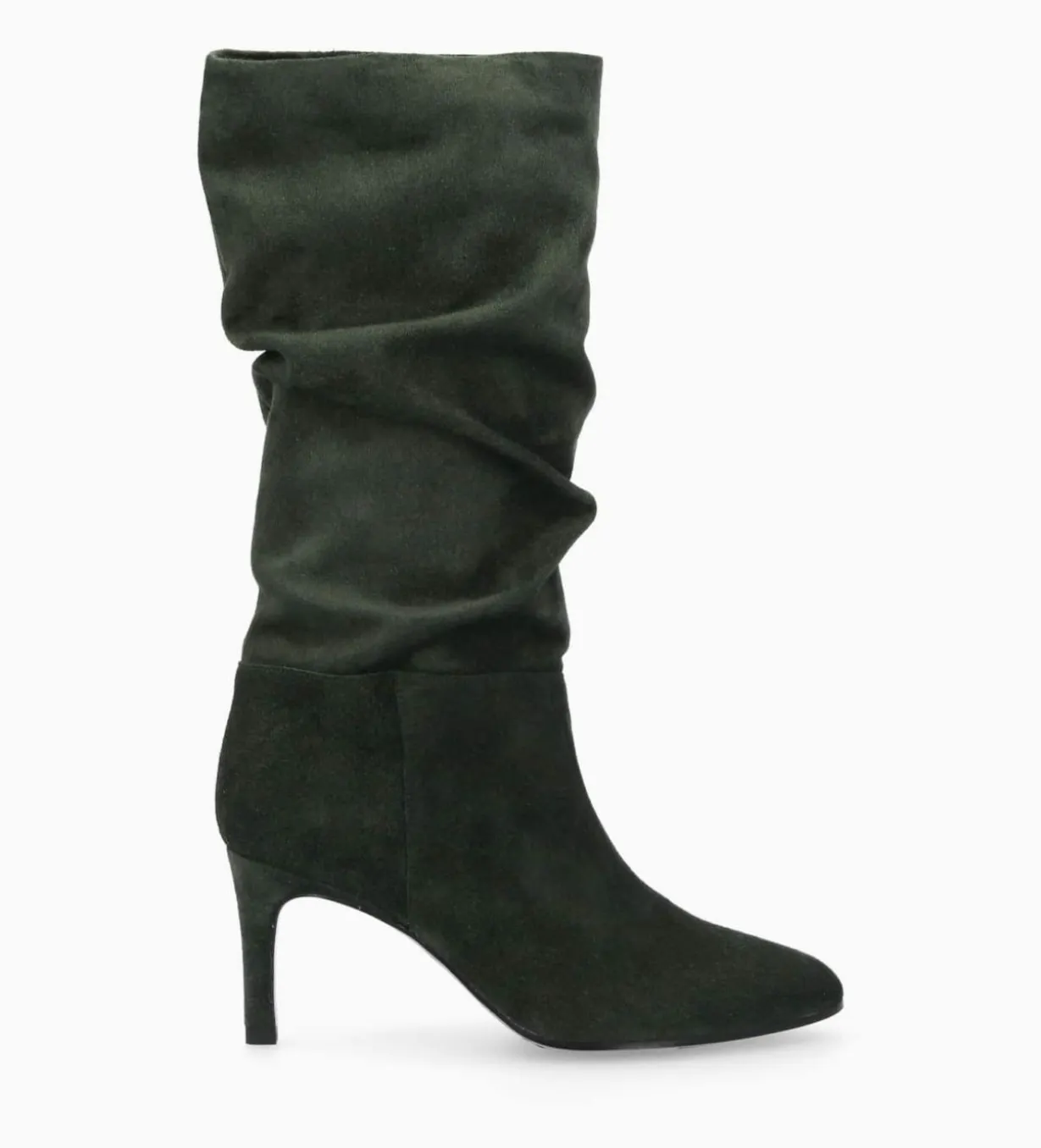 Botte à talon - Céleste 65 - Cuir velours - Militaire