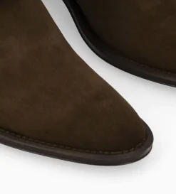 Botte à talon - Lora 50 - Cuir velours - Marron foncé
