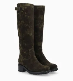 Botte biker à boucle - Biker 40 - Cuir velours - Camouflage