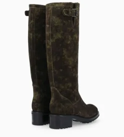Botte biker à boucle - Biker 40 - Cuir velours - Camouflage