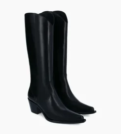 Botte western à talon - Ruby 50 - Cuir de veau lisse brillant - Noir
