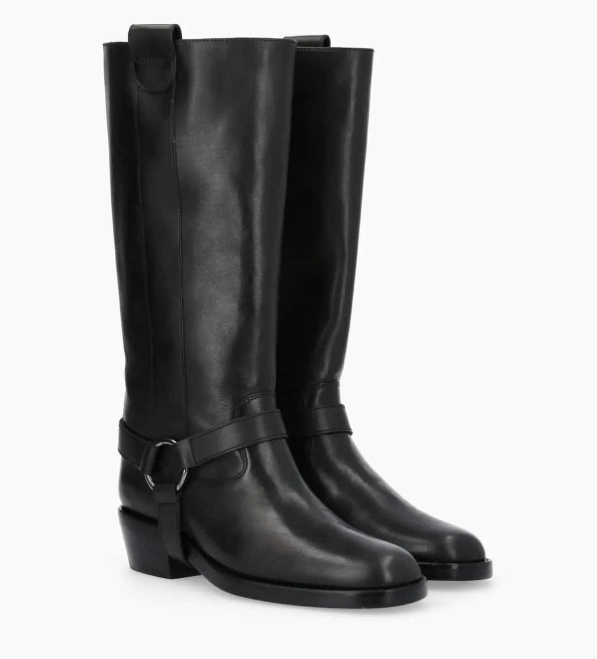 Botte western avec harnais - Carma 45 - Cuir lisse - Noir