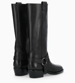 Botte western avec harnais - Carma 45 - Cuir lisse - Noir