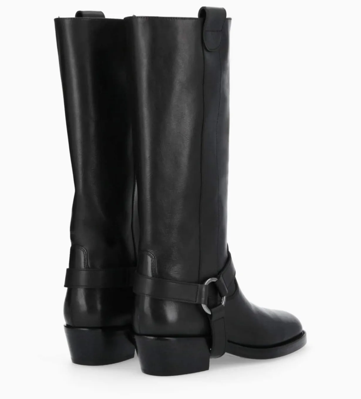Botte western avec harnais - Carma 45 - Cuir lisse - Noir