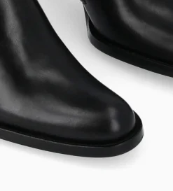 Botte zippée à talon - Legend 70 - Cuir de veau lisse brillant - Noir