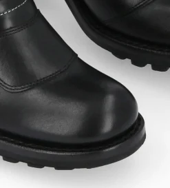Botte zippée à talon - Thelma 70 - Cuir lisse - Noir