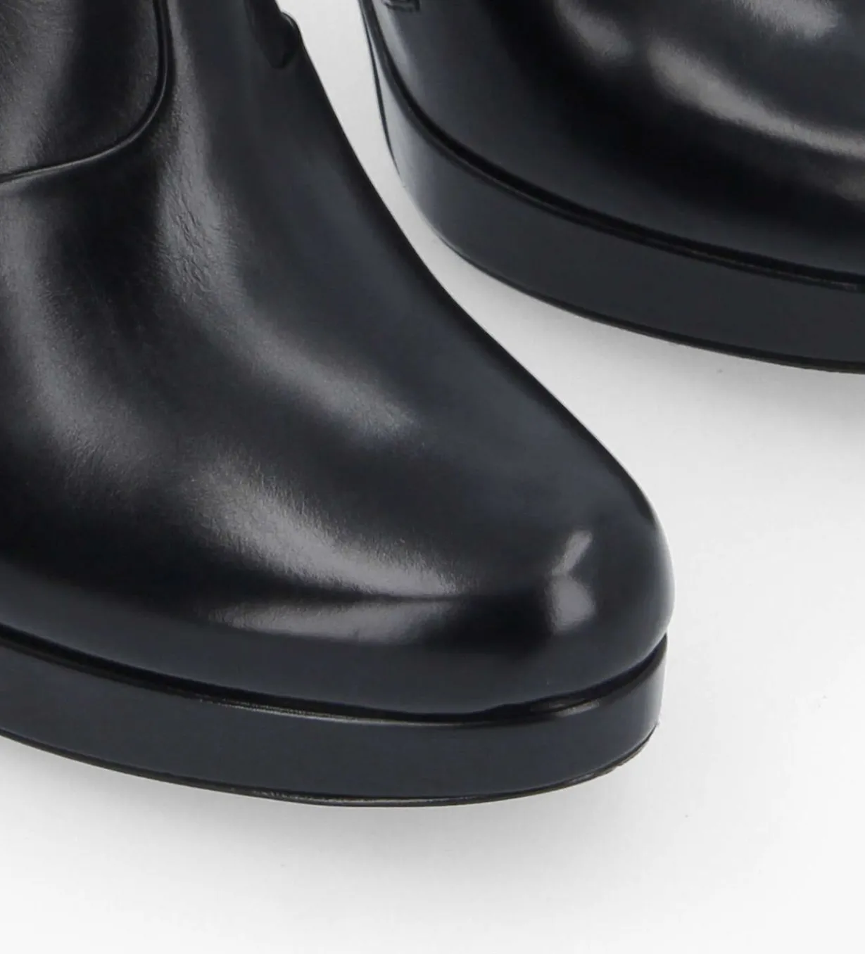 Bottine à talon à zip - Juke 70 - Cuir lisse - Noir