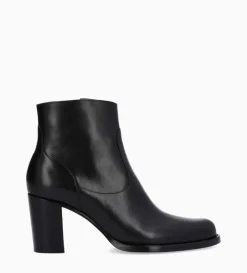 Bottine à talon à zip - Legend 70 - Cuir lisse brillant - Noir