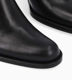 Bottine à talon à zip - Legend 70 - Cuir lisse brillant - Noir