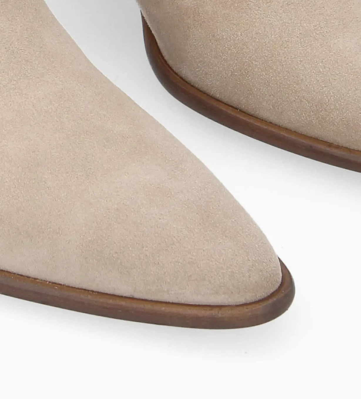 Bottine à talon à zip - Megan 50 - Cuir velours - Taupe