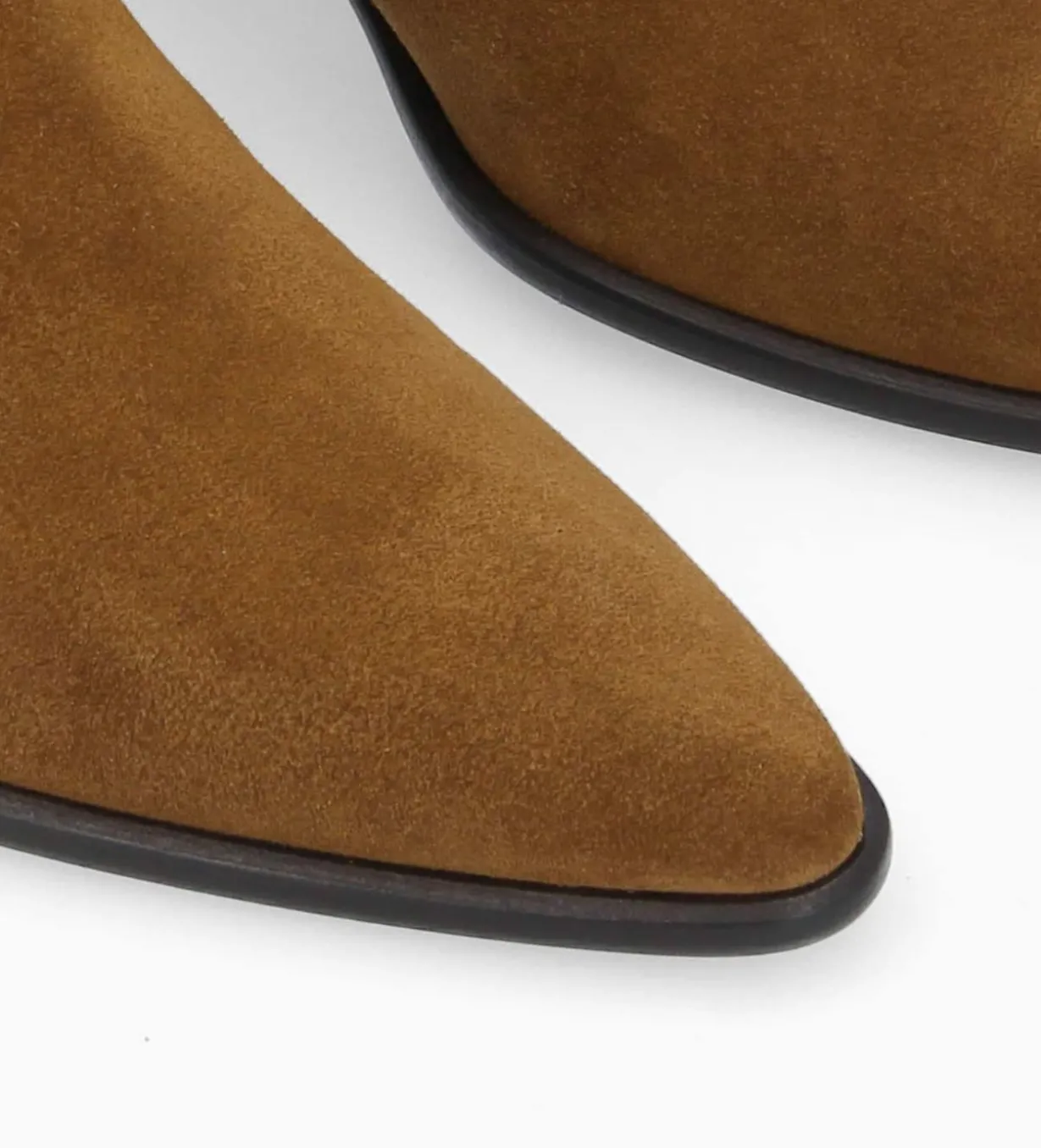 Bottine à talon à zip - Megan 50 - Cuir velours - Tabac