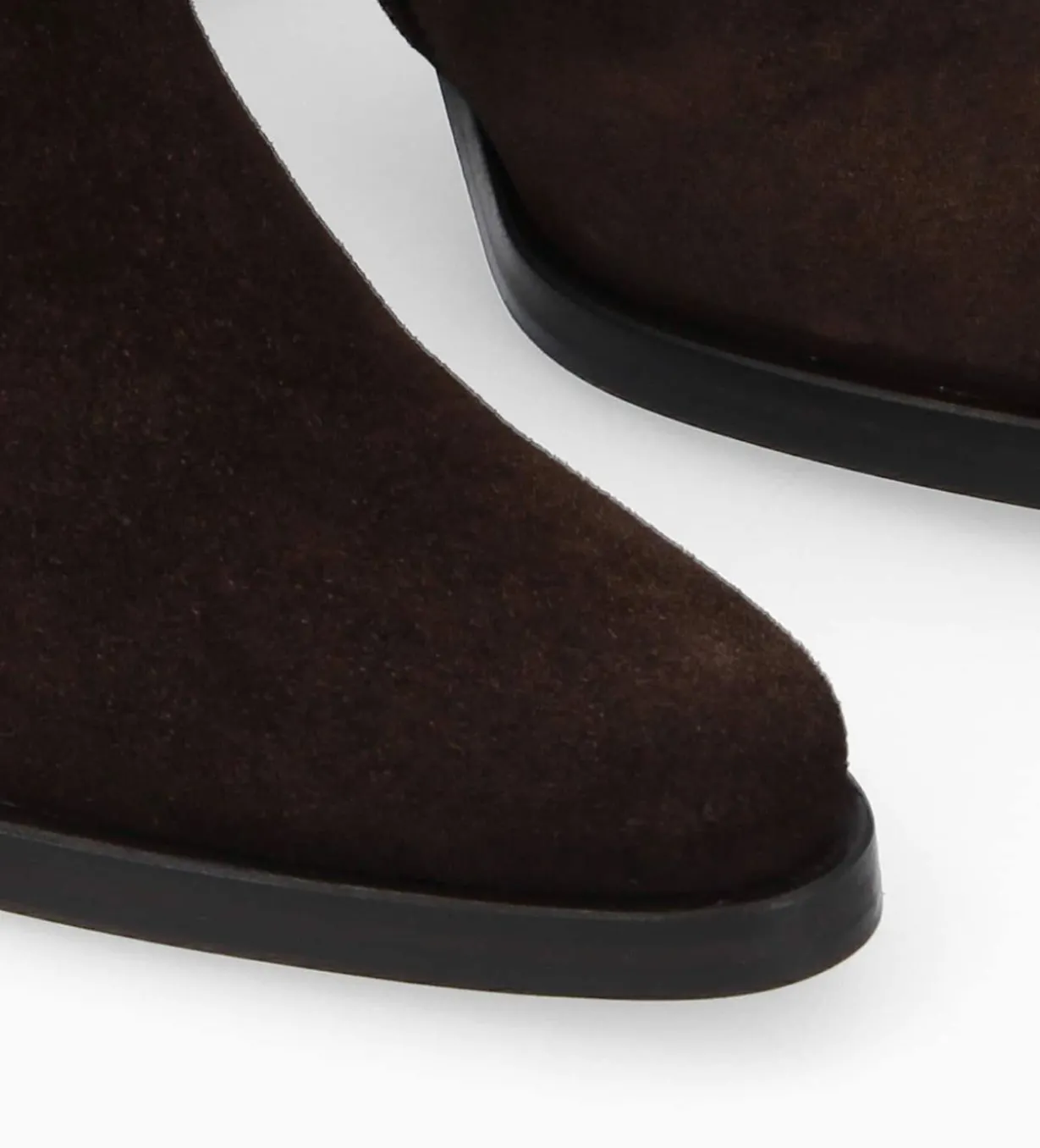 Bottine à talon à zip - Paddy 70 - Cuir velours - Marron foncé