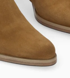 Bottine à talon à zip - Paddy 70 - Cuir velours - Sienna