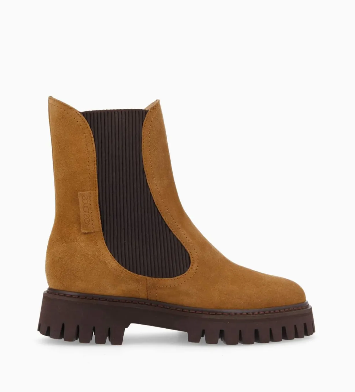 Bottine chelsea - Georgia - Cuir velours - Biscuit