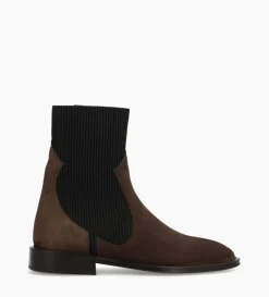 Bottine chelsea - Harri 25 - Cuir velours - Marron foncé