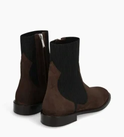 Bottine chelsea - Harri 25 - Cuir velours - Marron foncé