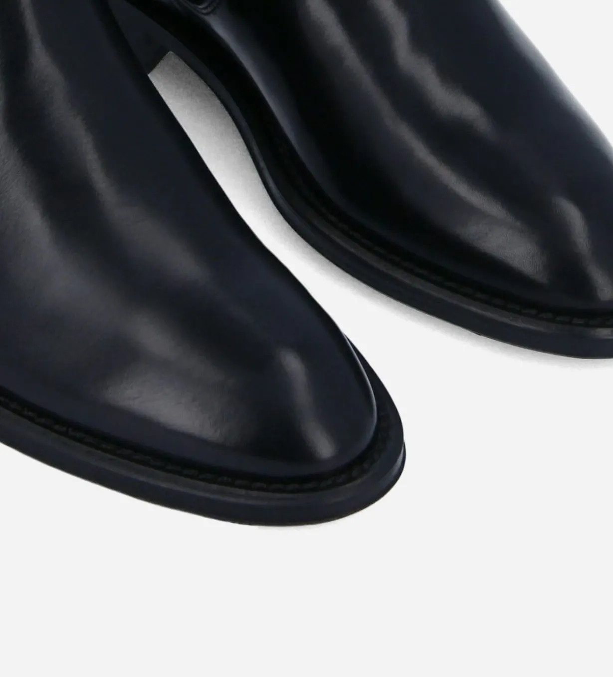 Bottine chelsea - Harri 25 - Cuir de veau lisse brillant/Maille - Noir