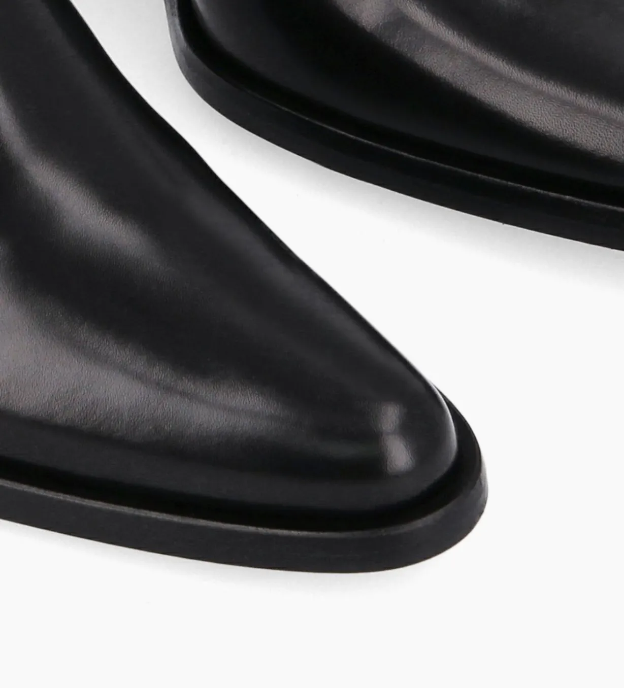 Bottine chelsea à talon - Jane 70 - Cuir de veau lisse - Noir