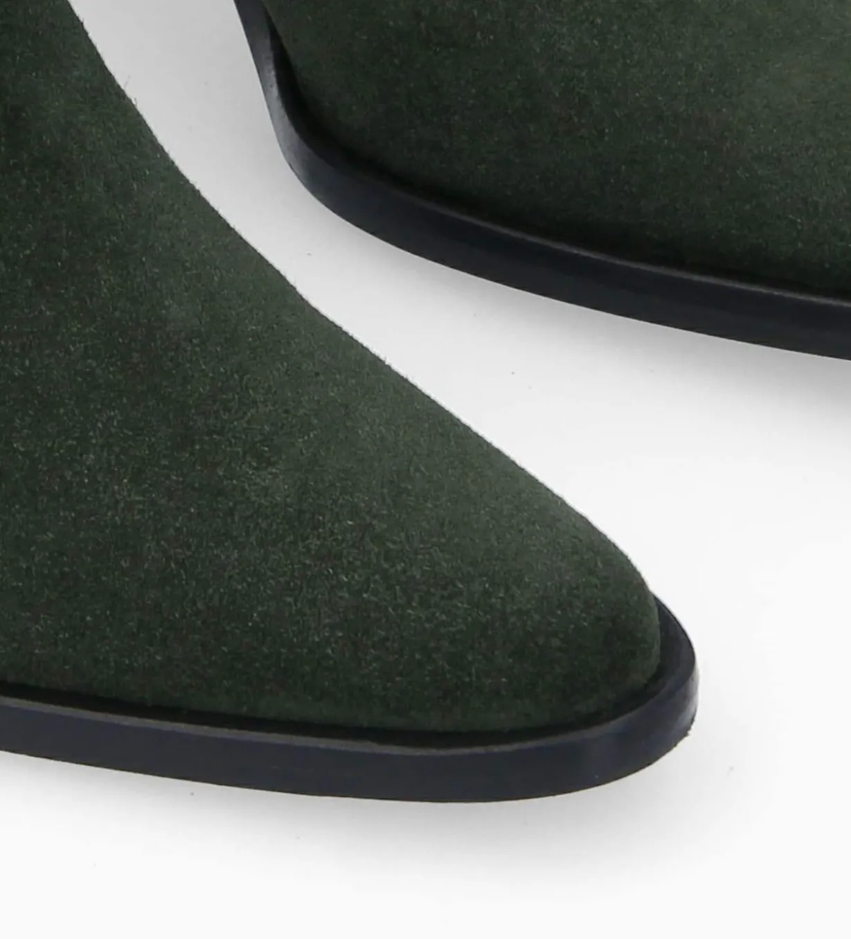 Bottine chelsea à talon - Jane 70 - Cuir velours - Militaire