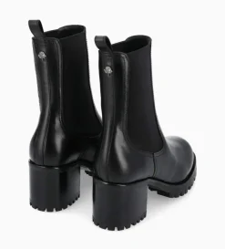 Bottine chelsea à talon - Jade 45 - Cuir de veau lisse brillant - Noir