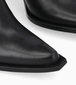 Bottine chelsea à talon - Sandy 80 - Cuir imprimé crocodile/Cuir lisse brillant - Noir