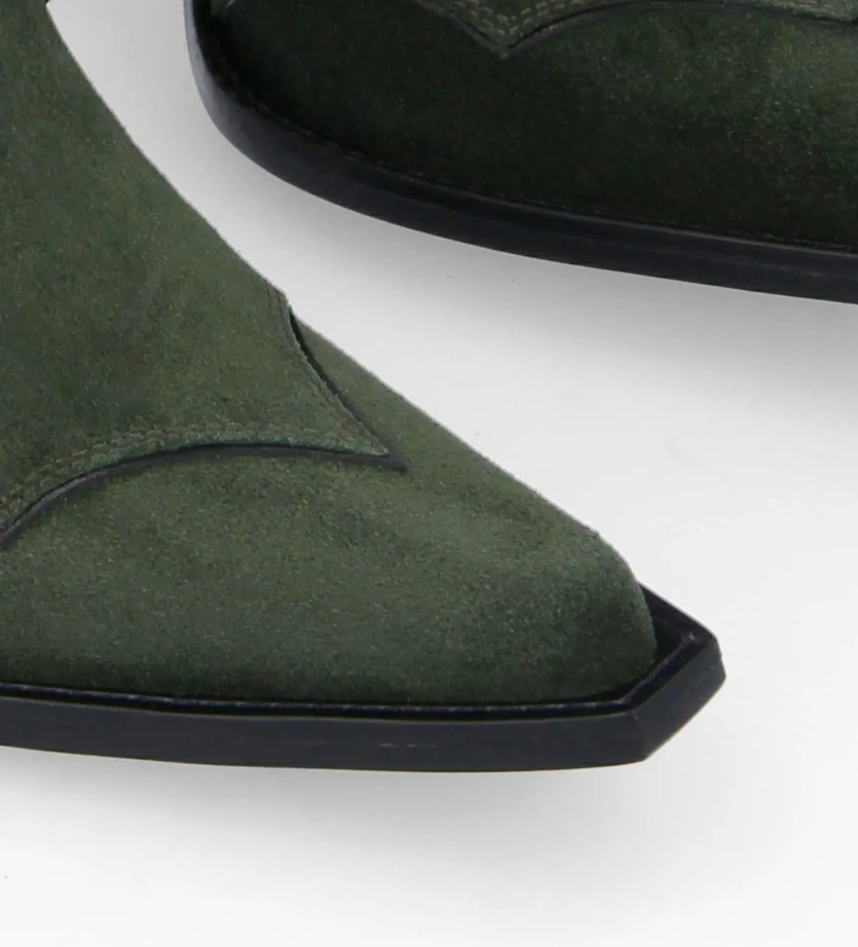 Bottine western à talon - Andy 80 - Cuir velours - Militaire
