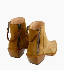Bottine Western brodée - Calamity 40 - Cuir velours - Cigare