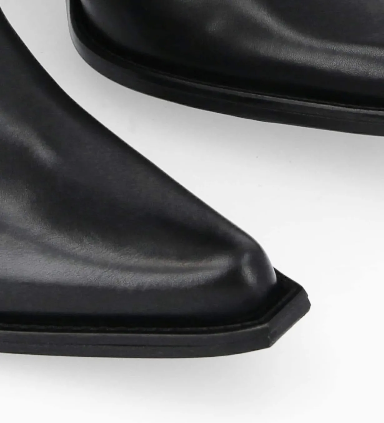 Bottine western brodée à talon avec clous - Tippi 80 - Cuir de veau lisse/Cuir imprimé serpent - Noir