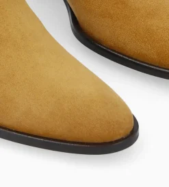 Bottine western chelsea - Kim 40 - Cuir velours - Caramel