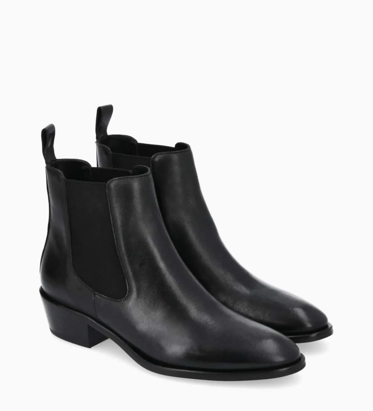 Bottine western chelsea - Kim 40 - Cuir lisse - Noir
