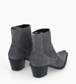Bottine western chelsea - Sibelle 50 - Cuir velours - Stone