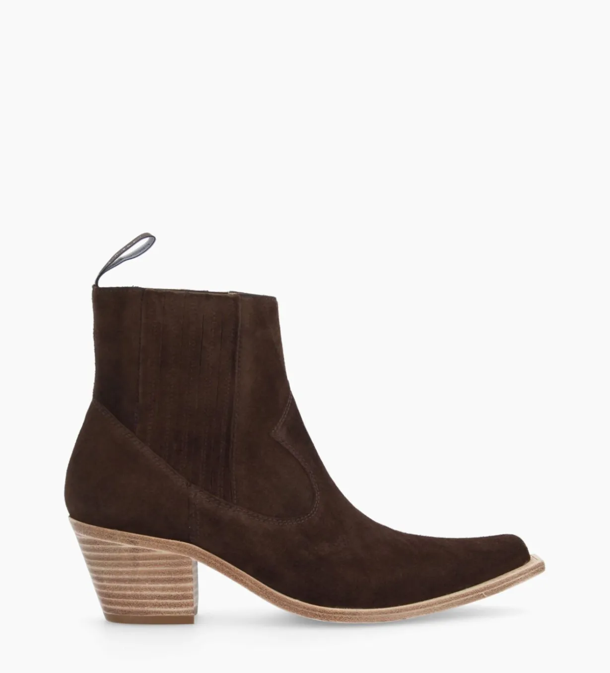 Bottine western chelsea - Sibelle 50 - Cuir velours - Ebène