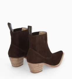 Bottine western chelsea - Sibelle 50 - Cuir velours - Ebène