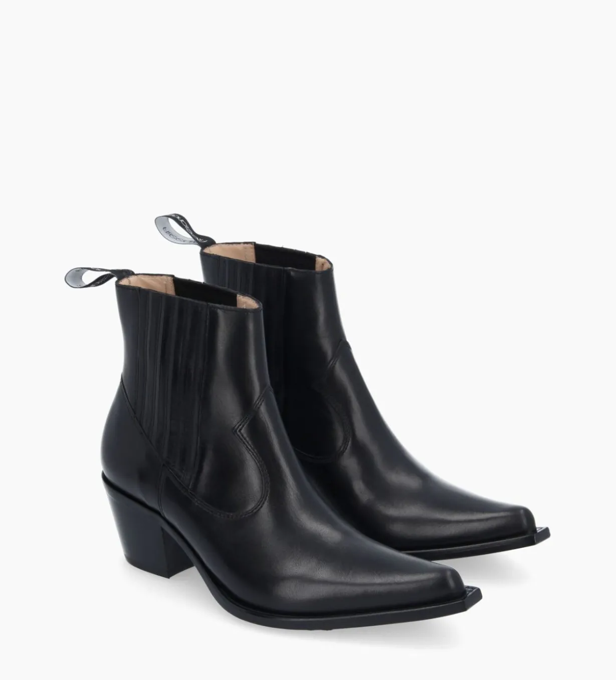 Bottine western chelsea - Sibelle 50 - Cuir lisse - Noir