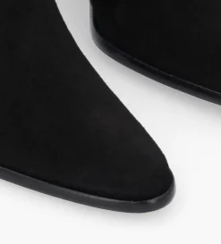 Bottine western zippée - Jane 7 - Cuir velours - Noir