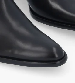 Bottine western zippée à talon - Jane 5 - Cuir lisse - Noir