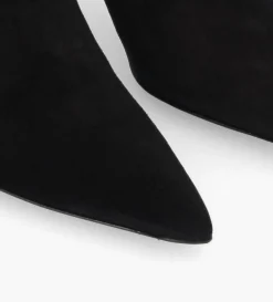 Bottine zippée à talon - Cathleen 65 - Cuir velours - Noir