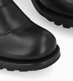 Bottine zippée à talon - Louise 70 - Cuir lisse - Noir