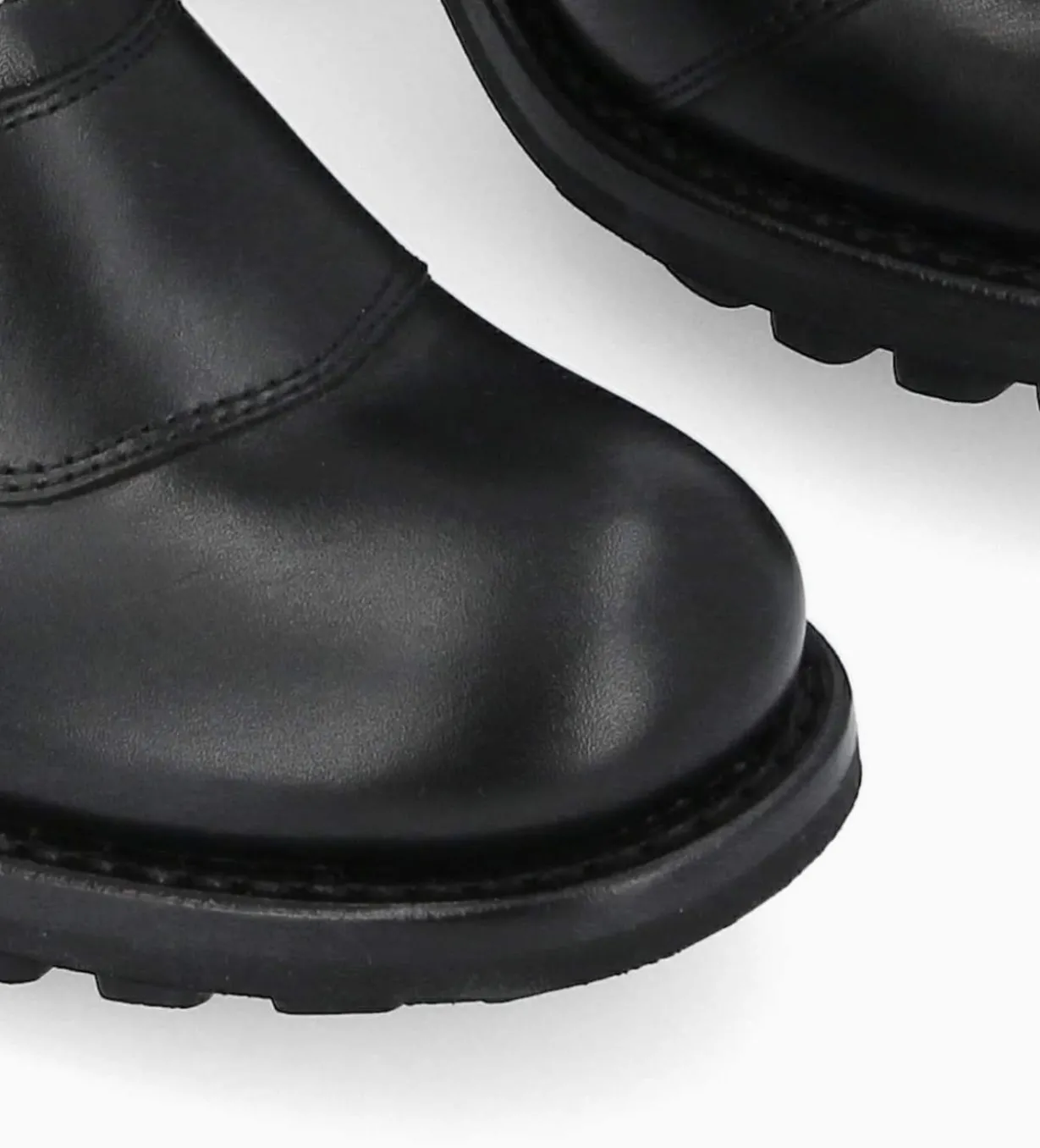 Bottine zippée à talon - Louise 70 - Cuir lisse - Noir