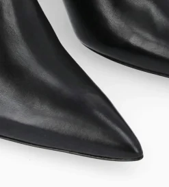 Bottine zippée à talon compensé - Florence 70 - Cuir de veau lisse brillant - Noir