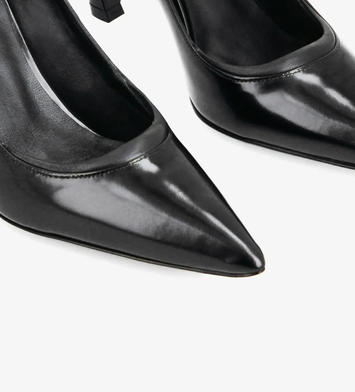 Escarpin - La Rose 85 - Cuir glacé/Cuir nappa - Noir