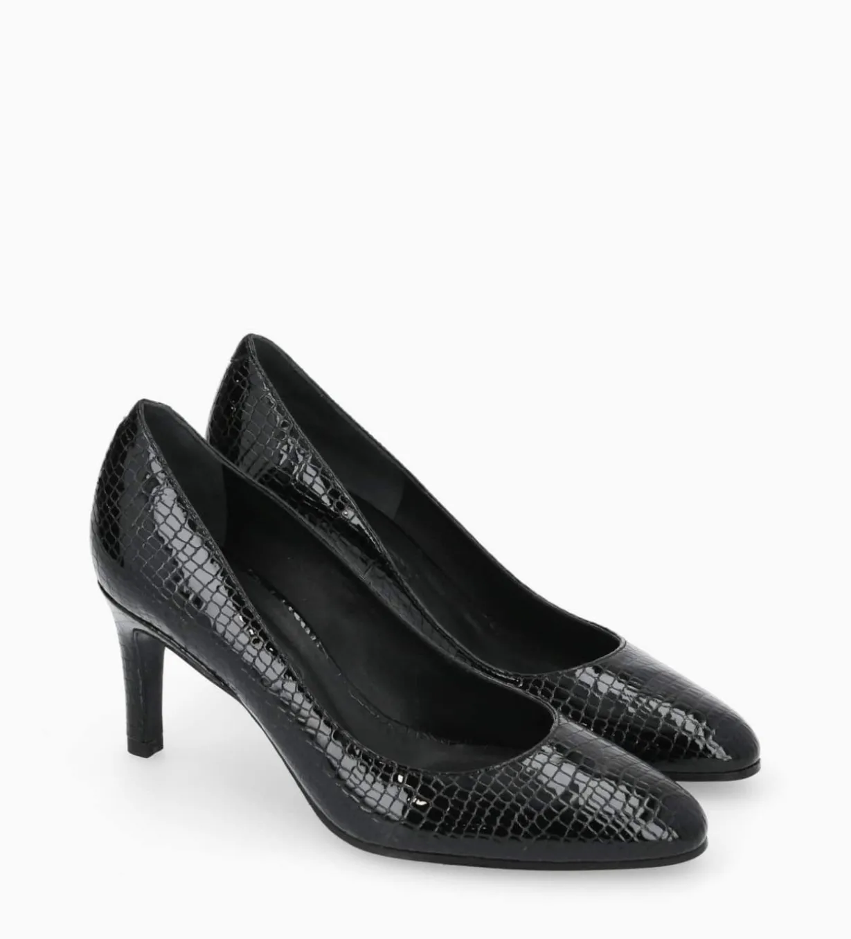 Escarpin - Mirri 65 - Cuir imprimé serpent verni - Noir