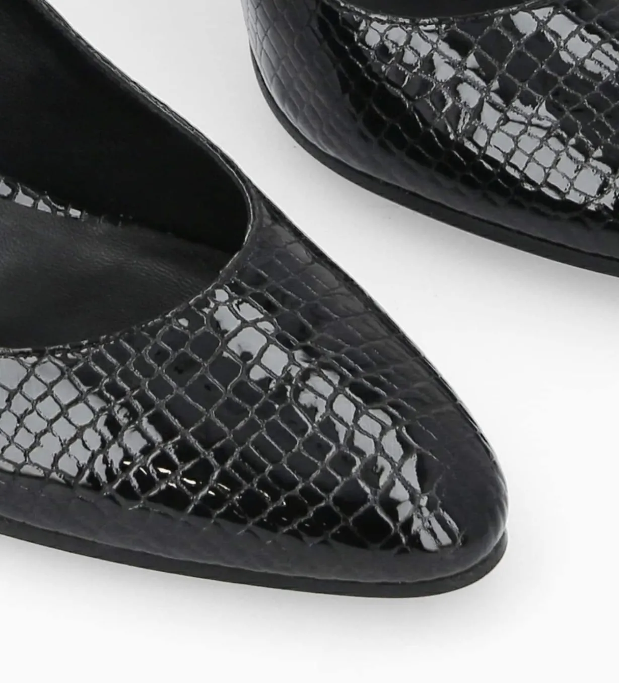 Escarpin - Mirri 65 - Cuir imprimé serpent verni - Noir