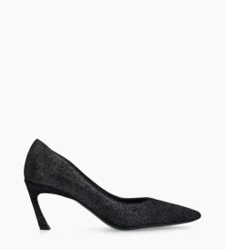 Escarpin - Rosie 65 - Cuir veau velours pailleté - Noir