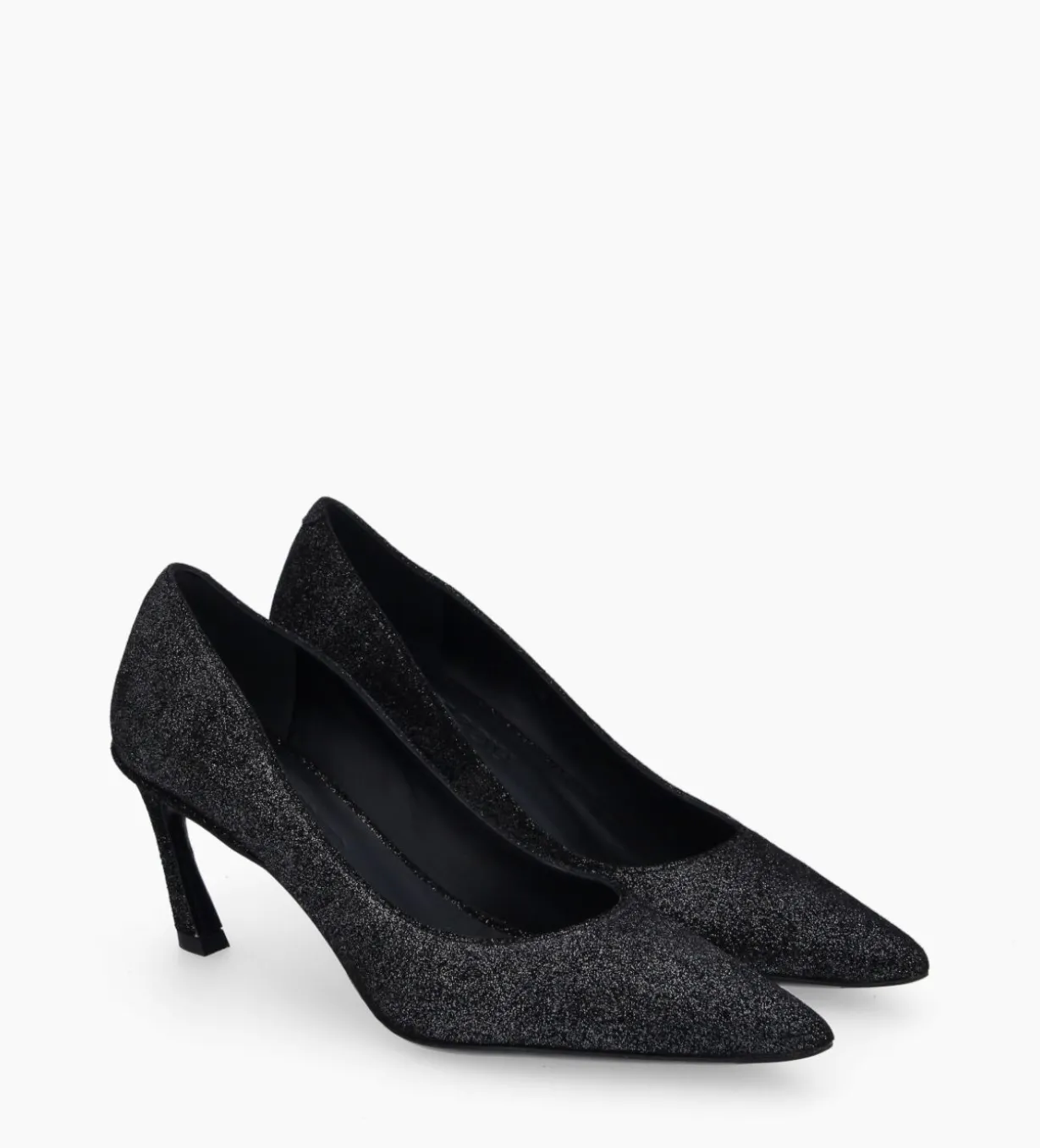 Escarpin - Rosie 65 - Cuir veau velours pailleté - Noir