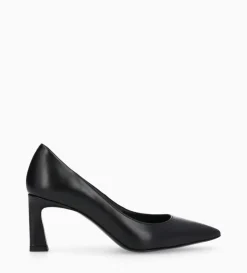 Escarpin à talon à bout pointu - Iris 65 - Cuir de veau lisse brillant - Noir