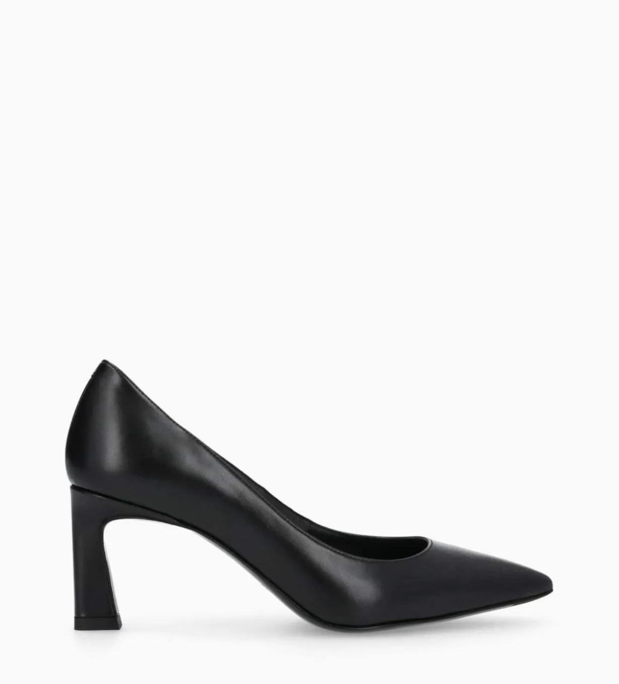 Escarpin à talon à bout pointu - Iris 65 - Cuir de veau lisse brillant - Noir