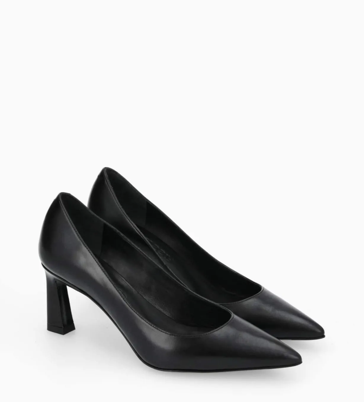 Escarpin à talon à bout pointu - Iris 65 - Cuir de veau lisse brillant - Noir