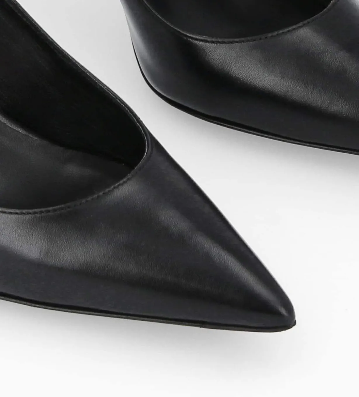 Escarpin à talon à bout pointu - Iris 65 - Cuir de veau lisse brillant - Noir